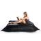 Pouf g&eacute;ant design matelass&eacute; noir BIG MILIBAG TREND 