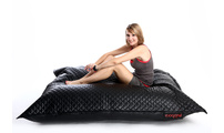 Pouf g&eacute;ant design matelass&eacute; noir BIG MILIBAG TREND 