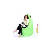Pouf g&eacute;ant design polyester bicolore gris et anis BIG MILIBAG 