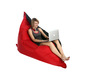 Pouf g&eacute;ant design polyester bicolore noir et rouge BIG MILIBAG 