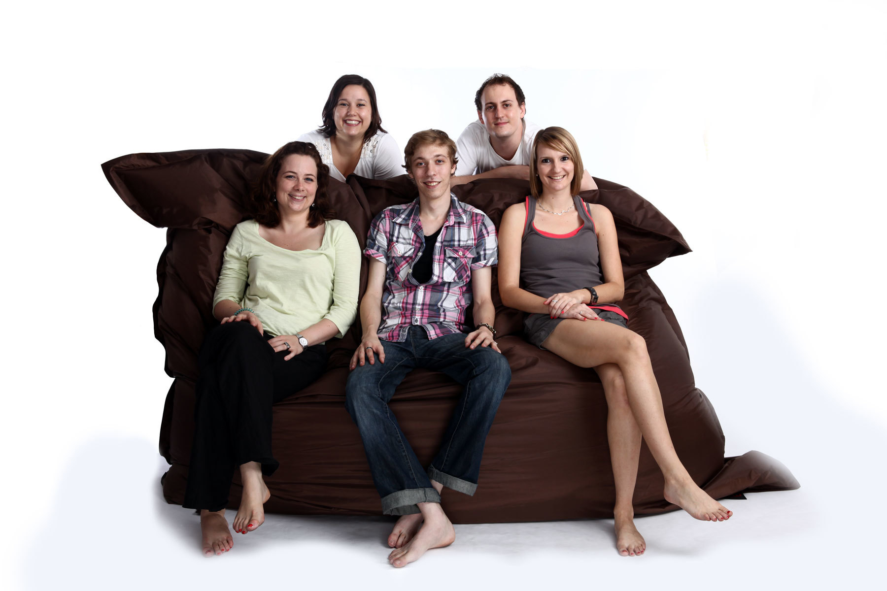 Pouf g&eacute;ant design polyester chocolat FAMILY MILIBAG 