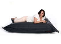 Pouf g&eacute;ant design polyester gris BIG MILIBAG 