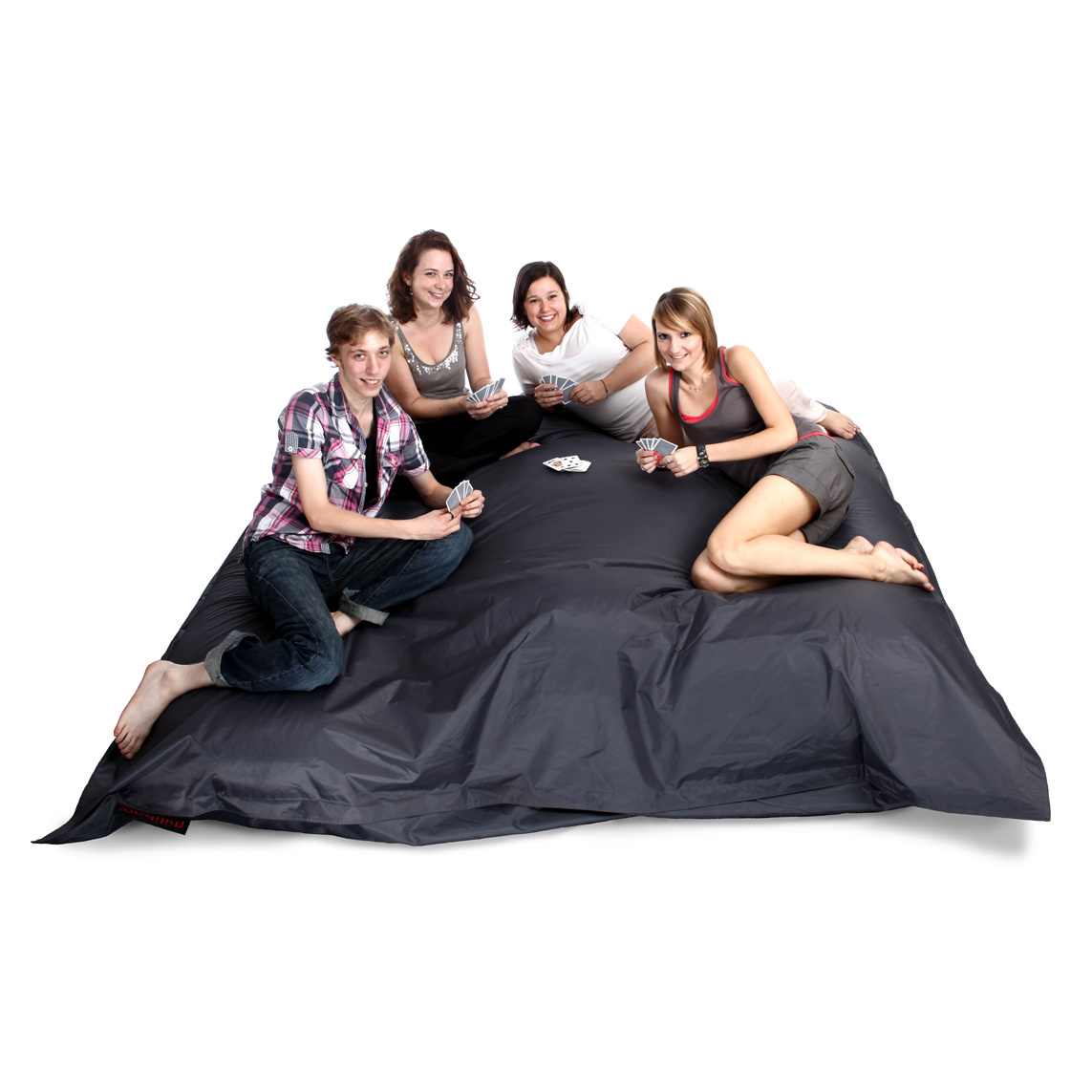 Pouf g&eacute;ant design polyester gris FAMILY MILIBAG 