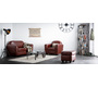 Pouf / repose pied Club cuir marron clair