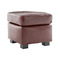 Pouf / repose pied Club cuir marron clair