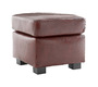 Pouf / repose pied Club cuir marron clair