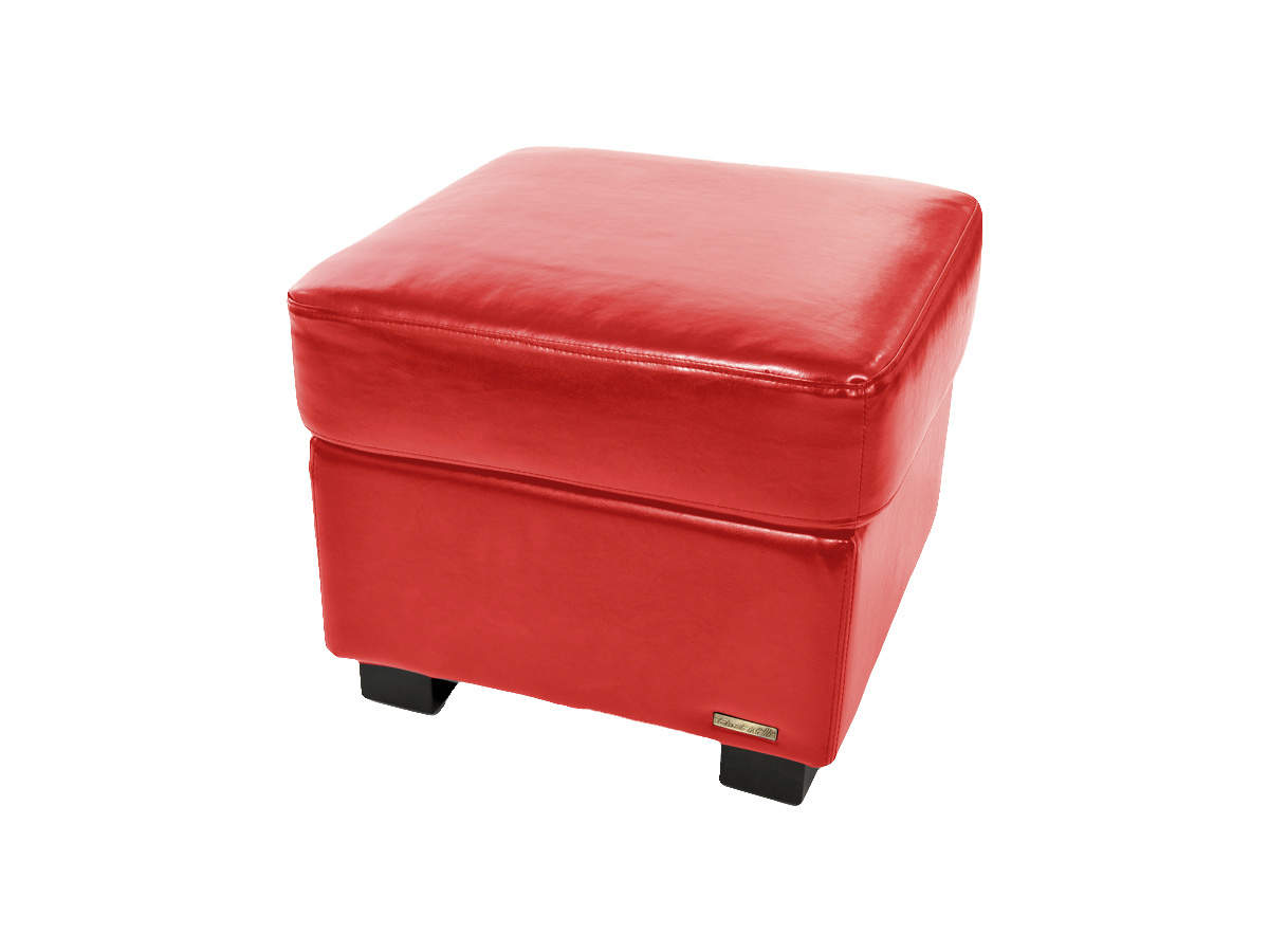 Pouf / repose pied Club cuir rouge