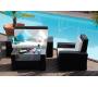 Salon complet de jardin en r&eacute;sine tress&eacute;e cacao Bora Bora