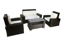 SET BORA BORA - 2 Fauteuils, un Canap&eacute; 2 Places & une Table Basse - Couleur Cacao image pub1