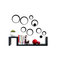 Stickers muraux 3D noirs BUBBLES