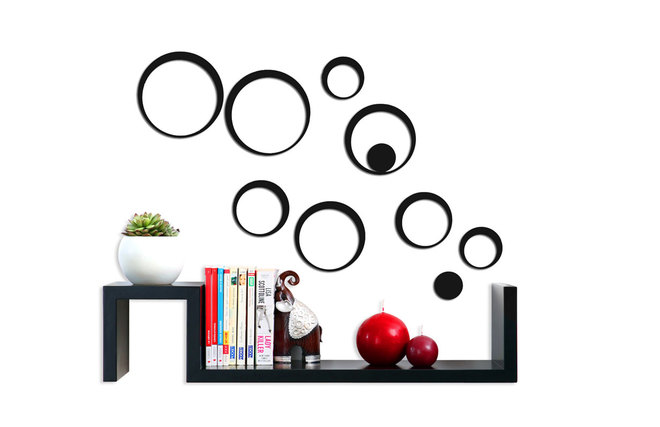 Stickers muraux 3D noirs BUBBLES