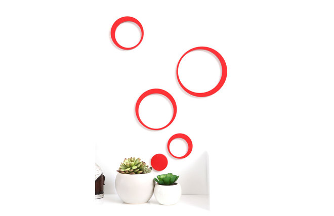 Stickers muraux 3D rouges BUBBLES