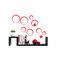 Stickers muraux 3D rouges BUBBLES