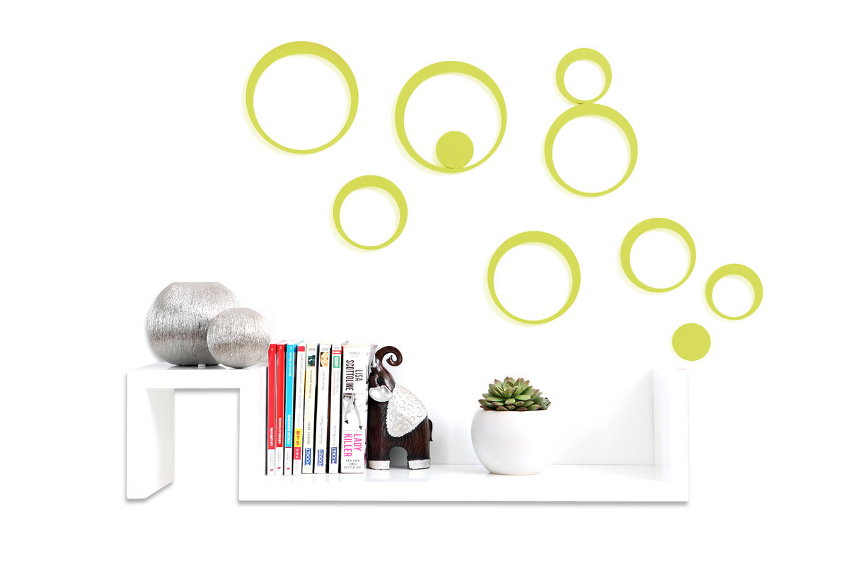 Stickers muraux 3D verts BUBBLES