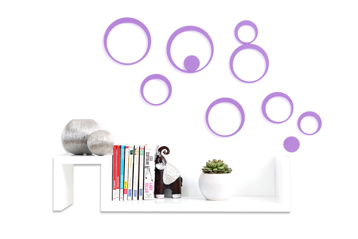 Stickers muraux 3D violets BUBBLES