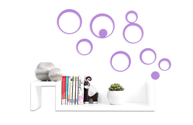 Stickers muraux 3D violets BUBBLES