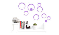 Stickers muraux 3D violets BUBBLES