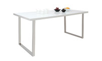 Table &agrave; manger design laqu&eacute;e blanche HALIFAX