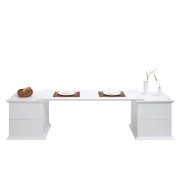 Table basse blanche 4 tiroirs Cin&eacute; dinner up to you by Dominique David