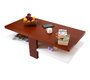 Table basse design laqu&eacute;e blanche et bois WILLOW