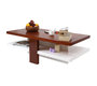 Table basse design laqu&eacute;e blanche et bois WILLOW