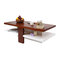 Table basse design laqu&eacute;e blanche et bois WILLOW