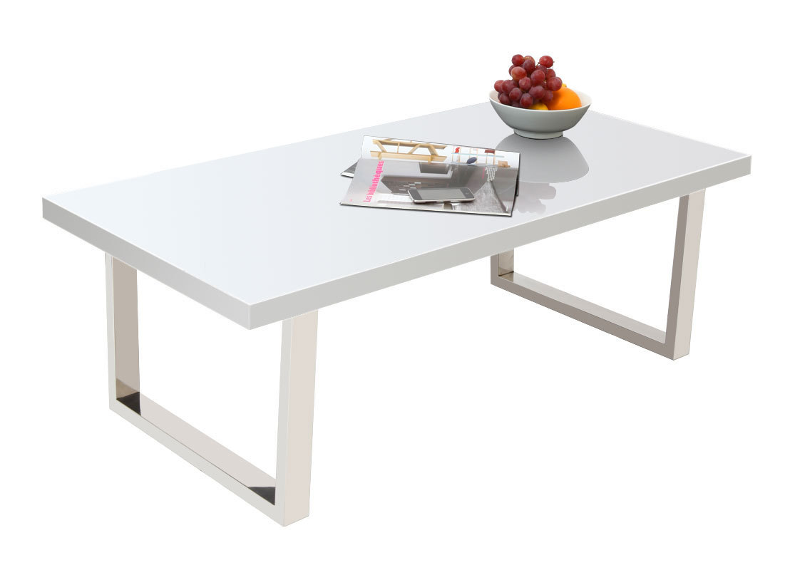 Table basse design laqu&eacute;e blanche HALIFAX