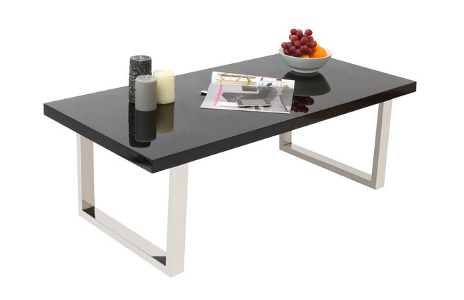 Table basse design laqu&eacute;e noire HALIFAX