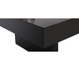 Table basse design laqu&eacute;e noire plateaux ouvrants GISSY