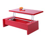 Table basse design relevable laqu&eacute;e rouge LOLA