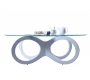 Table basse design verre blanche BUTTERFLY