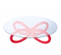 Table basse design verre rouge BUTTERFLY
