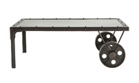 Table basse industrielle m&eacute;tal CHARIOT