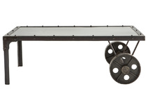 Table basse industrielle m&eacute;tal CHARIOT