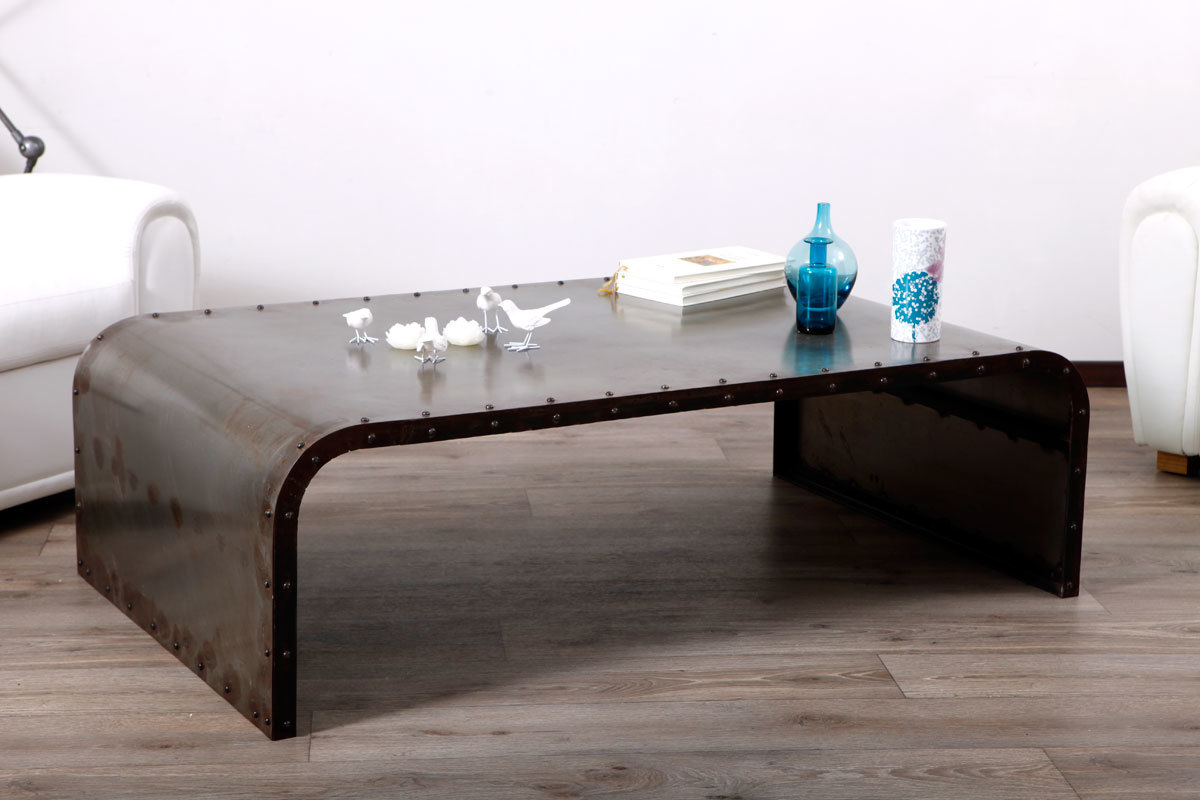 Table basse m&eacute;tal industrielle FERRA