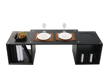 Table basse noire 2 &eacute;tag&egrave;res 