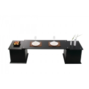Table basse noire 4 tiroirs cin&eacute; dinner up to you by Dominique David