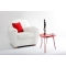 Table d'appoint design rouge LAKEA