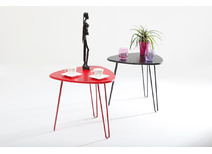 Table d'appoint design rouge LAKEA