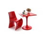 Table d'appoint design rouge LUNA