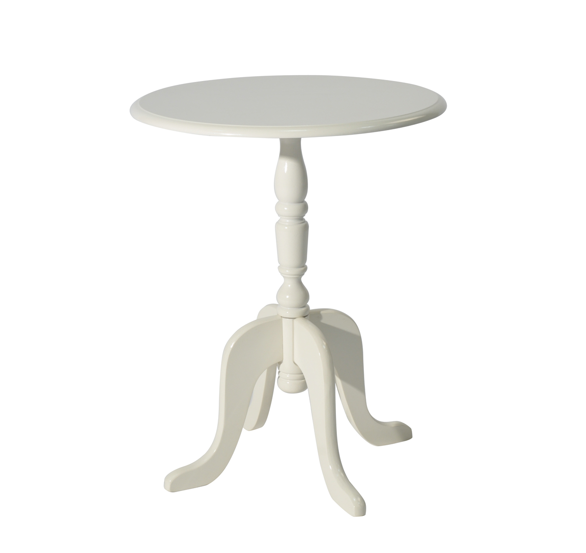Table d'appoint ronde baroque blanche LOUISA