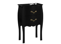 Table de chevet / nuit baroque noire 2 tiroirs Louisa