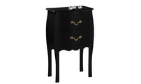 Table de chevet / nuit baroque noire 2 tiroirs Louisa