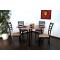 Table ronde DALTON coloris Wenge - Plateau en Verre Rouge