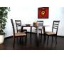 Table ronde DALTON coloris Wenge - Plateau en Verre Rouge