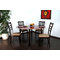 Table ronde DALTON coloris Wenge - Plateau en Verre Rouge