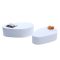 Tables basses design galets laqu&eacute;es blanches CAMILLE (lot de 2)