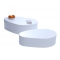 Tables basses design galets laqu&eacute;es blanches CAMILLE (lot de 2)
