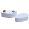 Tables basses design galets laqu&eacute;es blanches CAMILLE (lot de 2)