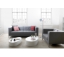 Tables basses design galets laqu&eacute;es blanches CAMILLE (lot de 2)